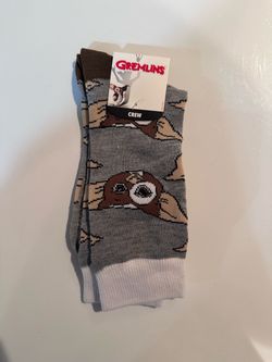 Loot Crate Bioworld Gizmo Gremlins Crew Socks - Size 10-13 - Grey