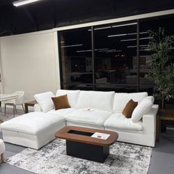 Luxury Ivory Cloud Sectional Sofa – Oversized Modular Comfort Couch