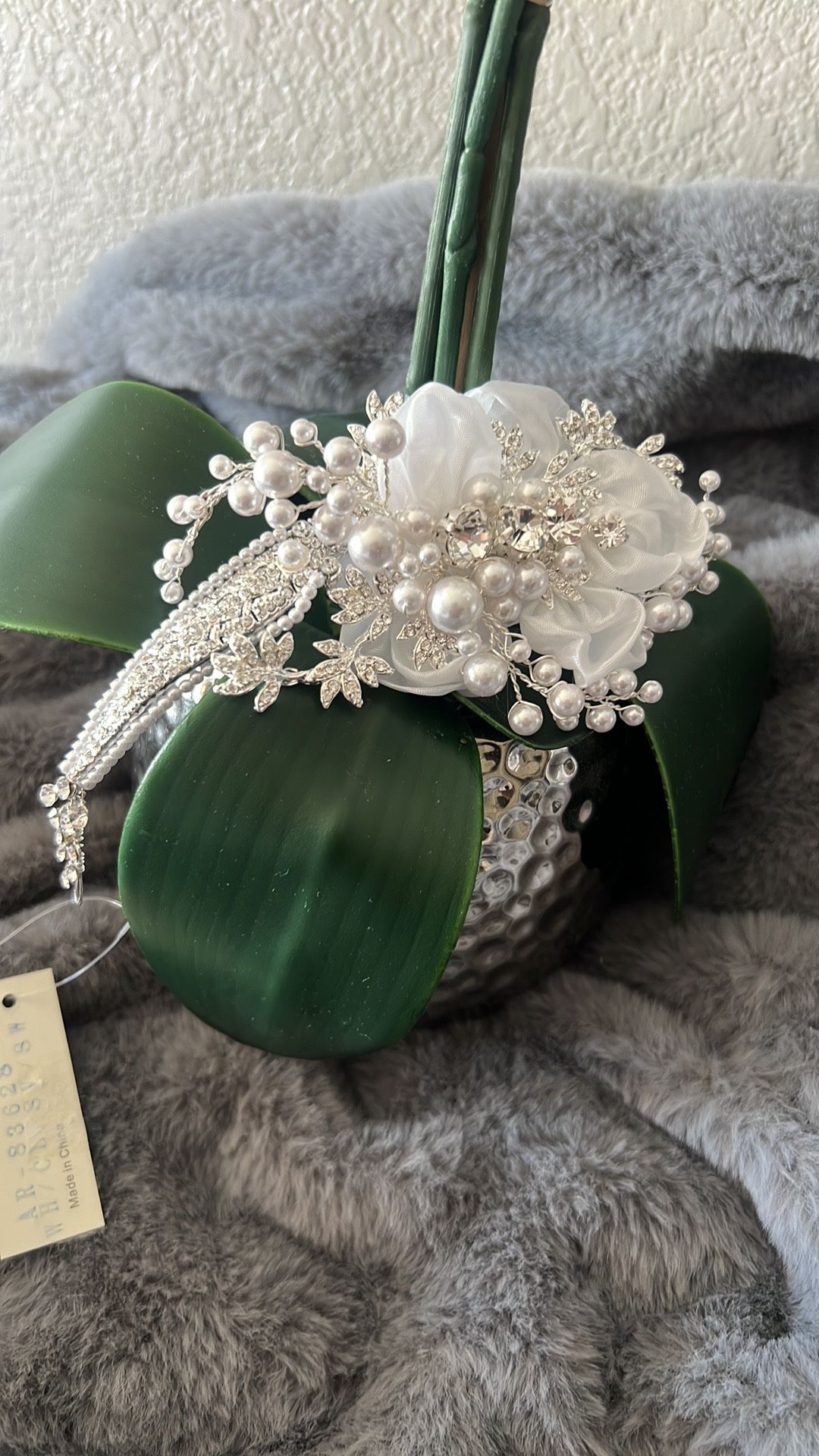 Head Piece In Rhinestone & Pearls - NEW