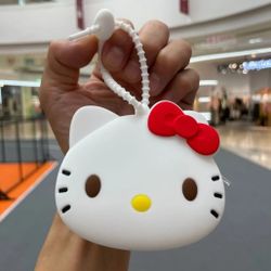Hello Kitty Coin Purses - Cute Keychain Wallets with Charm, Polyester Material, Perfect for Gifts, Origina