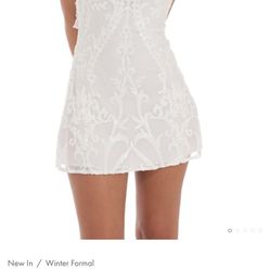 Lucy In The Sky Sequin Strapless White Dress