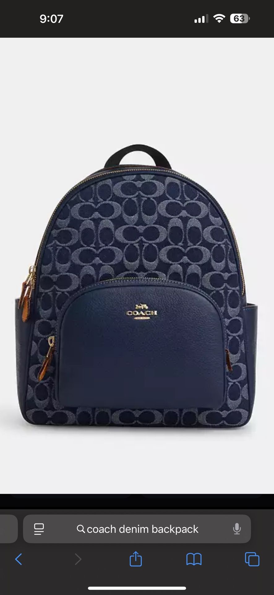 Coach Denim Backpack