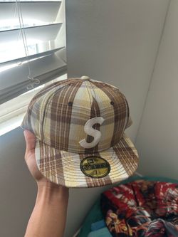 Supreme Metallic Plaid S Logo New Era Hat