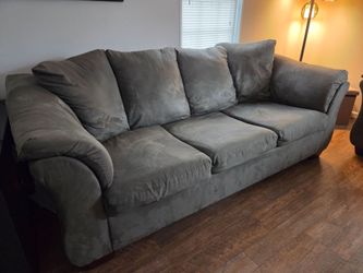 Sofa with twin pull out bed and chair