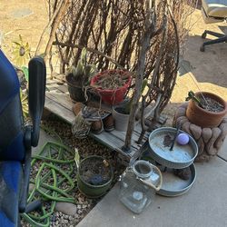 Custom Stick Bench/plant Decor