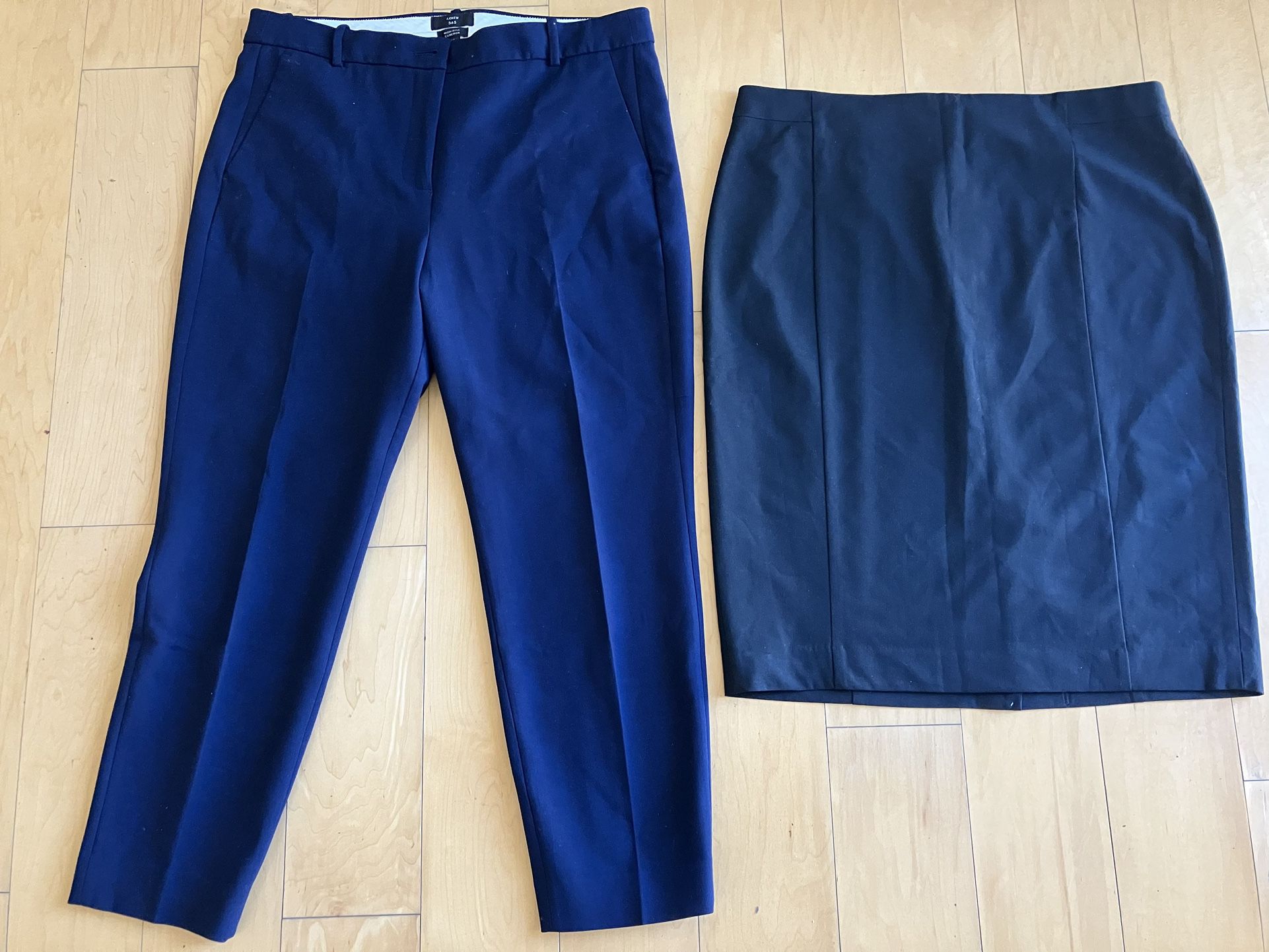 J Crew Navy Pants/ Ann Taylor black skirt Size 14 TOGETHER  or SEPARATELY