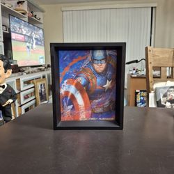 Marvel Captain America " The First Avenger " Hologram Shadowbox Wall Decor 11.25" X 9.25" 