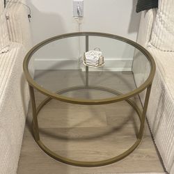 Glass Coffee Table-Gold