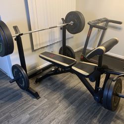 Gym Weights Full Bench Setup 