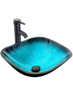 Turquoise Bathroom Vessel Sink (Just Glass Basin, Not Including Pop-up Drain Or Faucet) - Brand New - $79 OBO - Pick up in North Hollywood today!