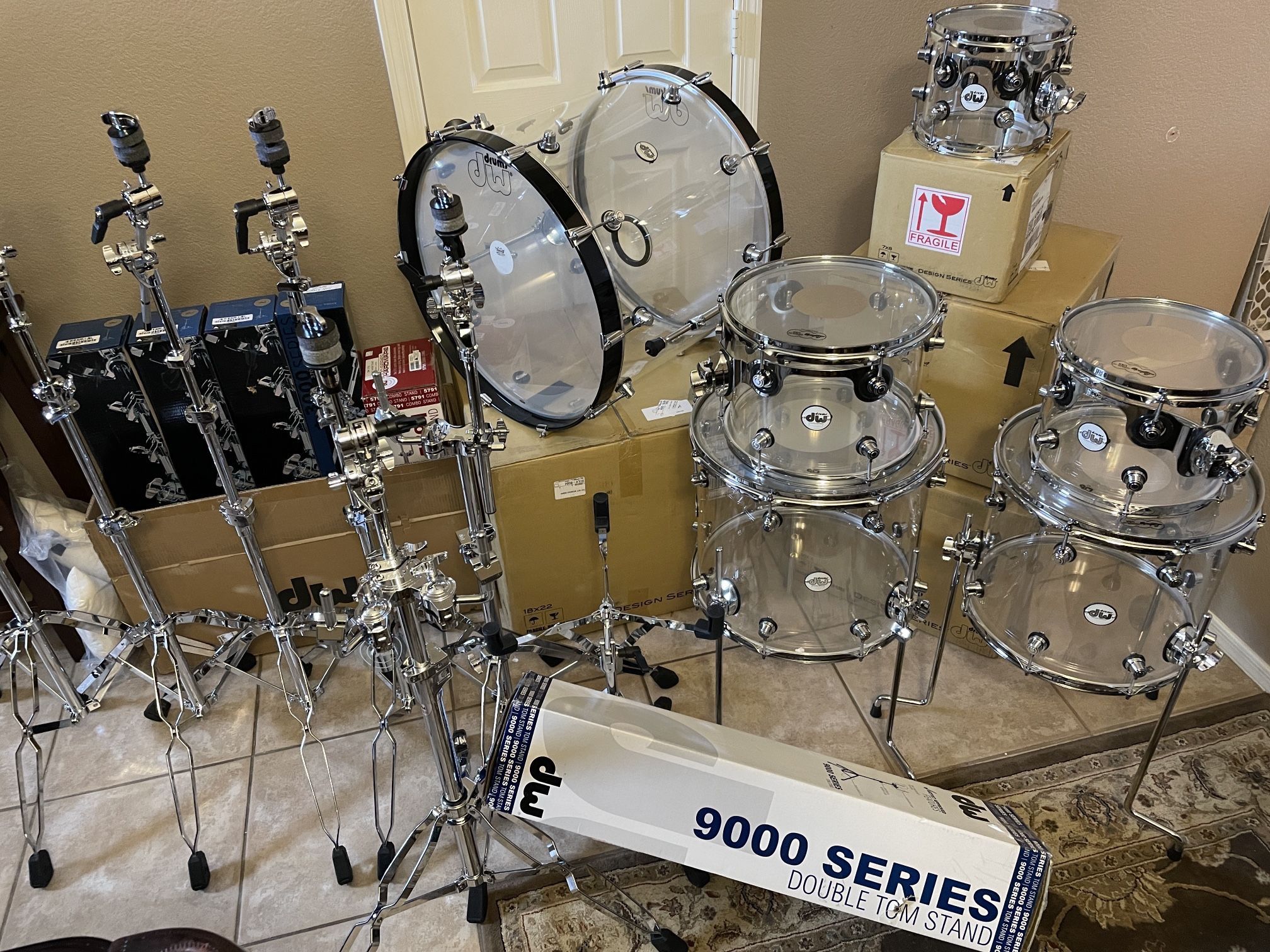 DW Design Acrylic Drum 9 piece Set