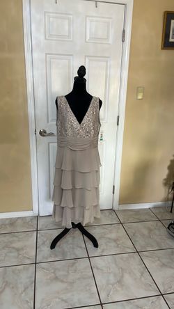 Champagne Tiered Chiffon Formal Dress