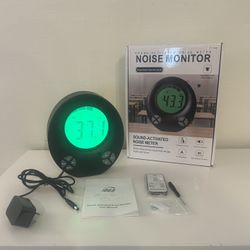 Brand New Digital Decibel Meter with DIY Voice Warning Function, Wall Hanging Sound Level Meter 35dB to 135dB with Alarm Quiet Please, Sound Level Met