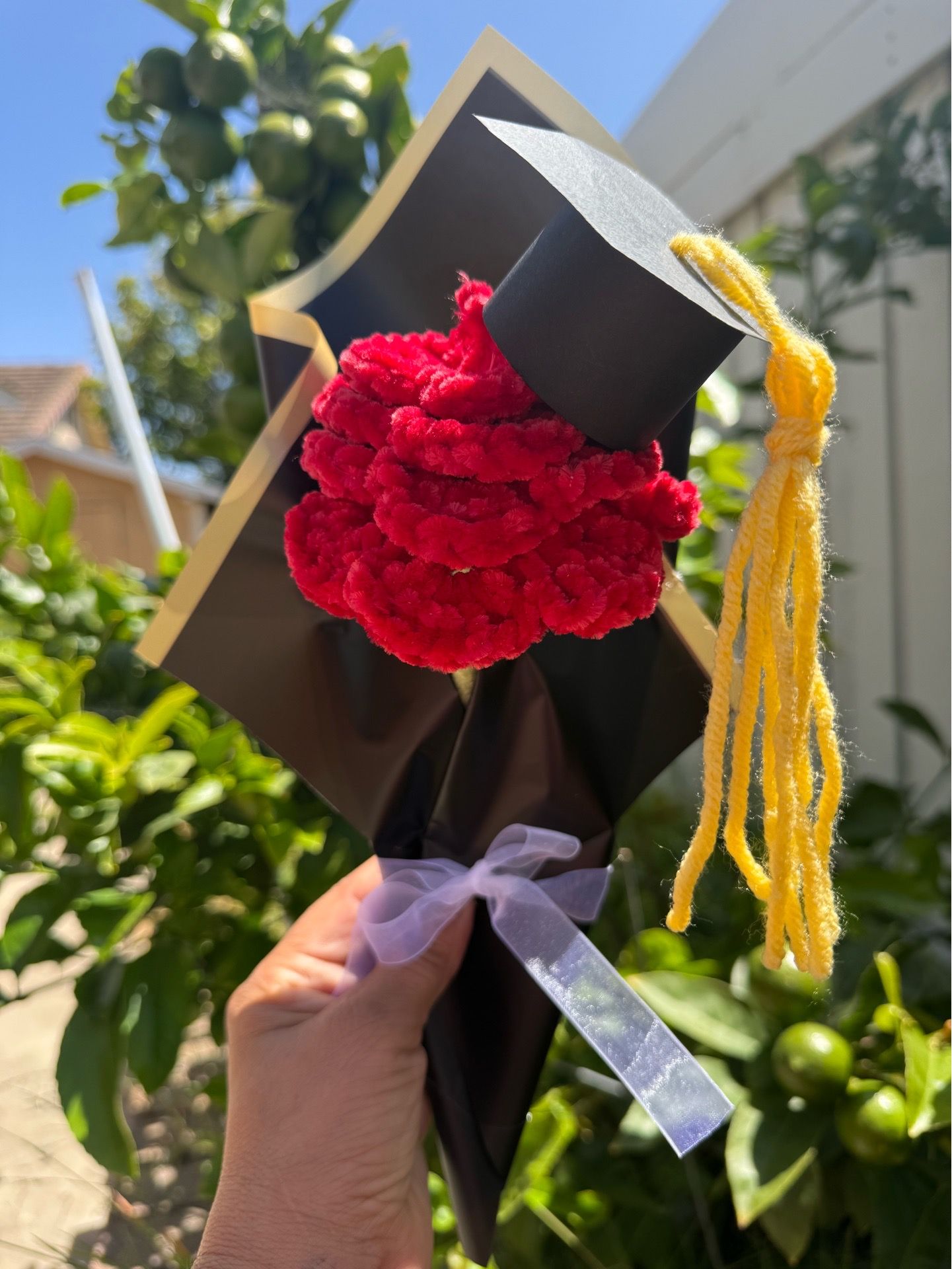 Graduation Crochet handmade flower pens