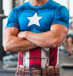 🎃 Captain America 3D Armor Shirt | Instant Superhero Halloween Costume - XL