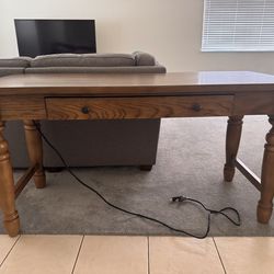 Solid Wood Desk / Console Table with built-in Outlets & USB