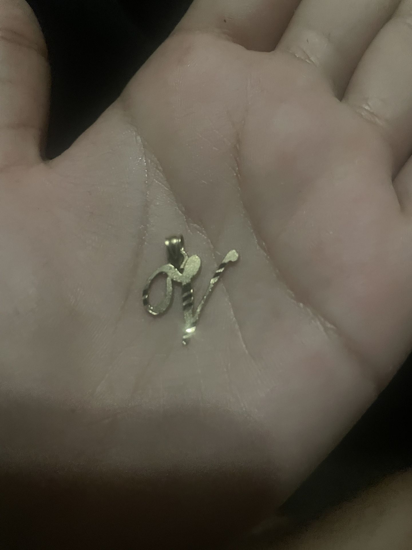 14k Gold V Pendant. ONLY THE PENDANT NECKLACE IS NOT INCLUDED!