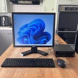 Lenovo ThinkCentre Desktop Computer - Intel i5 Processor / 120GB SSD Hard Drive / 8GB Memory / 19 Inch Dell Monitor / Windows 11 Pro  
