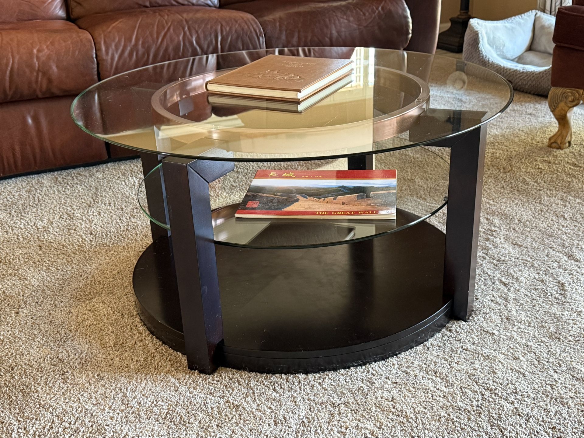 Round Glass Top Coffee Table