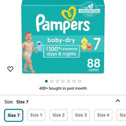 Pampers Baby Dry Diapers - Size 7, 88 Count, Absorbent Disposable Diapers $35