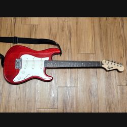 Squier by Fender Mini 3/4 Size Stratocaster Electric Guitar Dakota Red