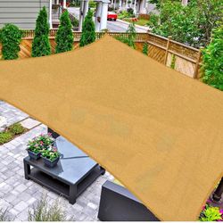 ASTEROUTDOOR Sun Shade Sail Rectangle 8' x 12' UV Block Canopy for Patio Backyard Lawn Garden Outdoor Activities