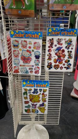 Novelty Character Metallic Stickers Pokemon, Hello Kitty and Mickey Mouse