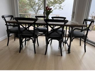 Restoration Hardware RH Reclaimed Wood Table With Six RH Chairs