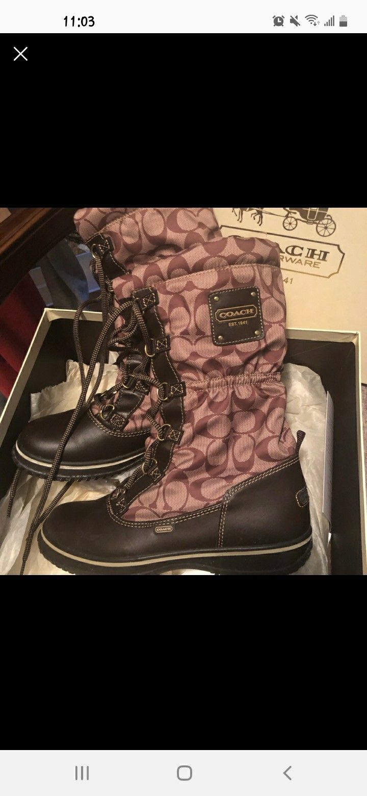 Brown Winter Coach Boots