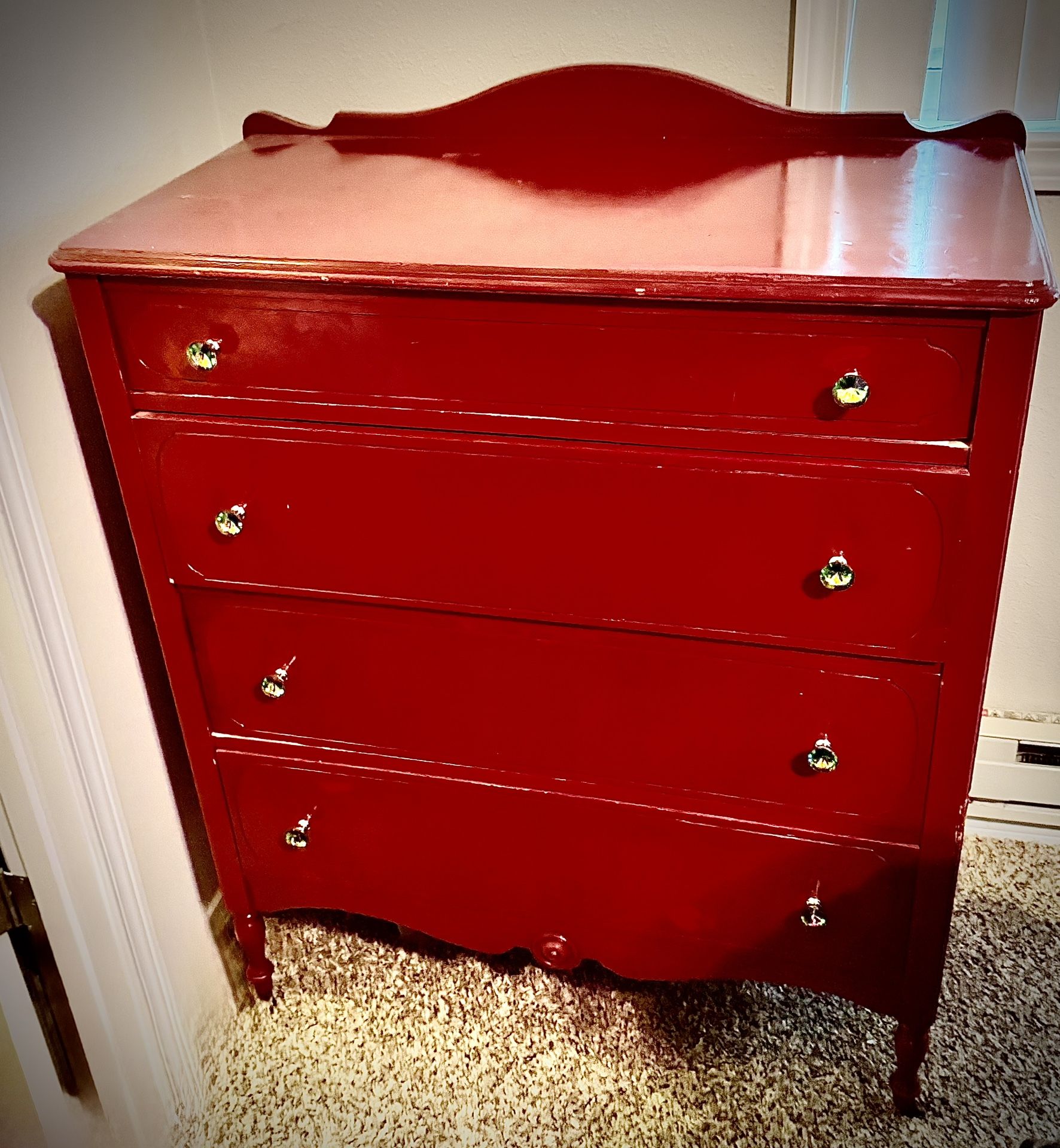 Vintage Dresser/Cheat Of drawers Red