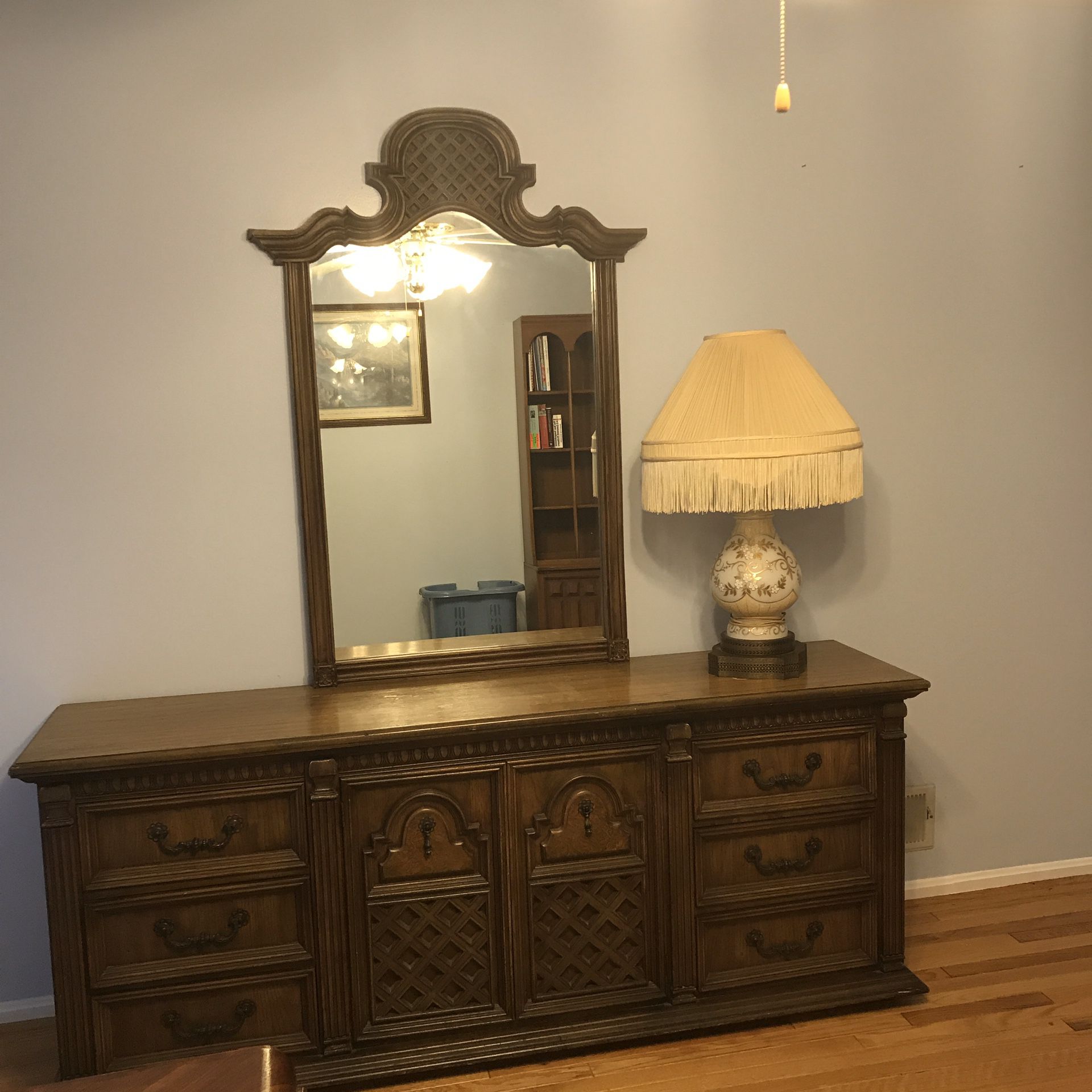 Great solid wood dresser and 2 night stands.