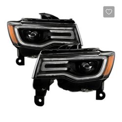 2019 Jeep Grand Cherokee Black Projector Headlights with LED DRL