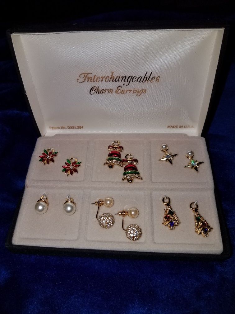 Interchangeable charm earrings