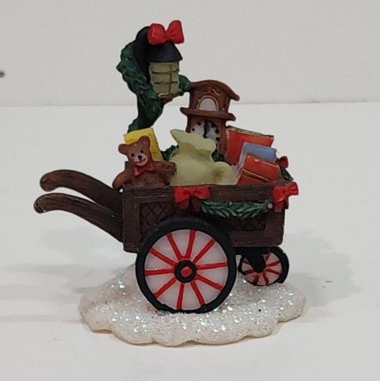 Vintage O'Well Christmas Village Accessory Fish Market Cart Porcelain home house decor