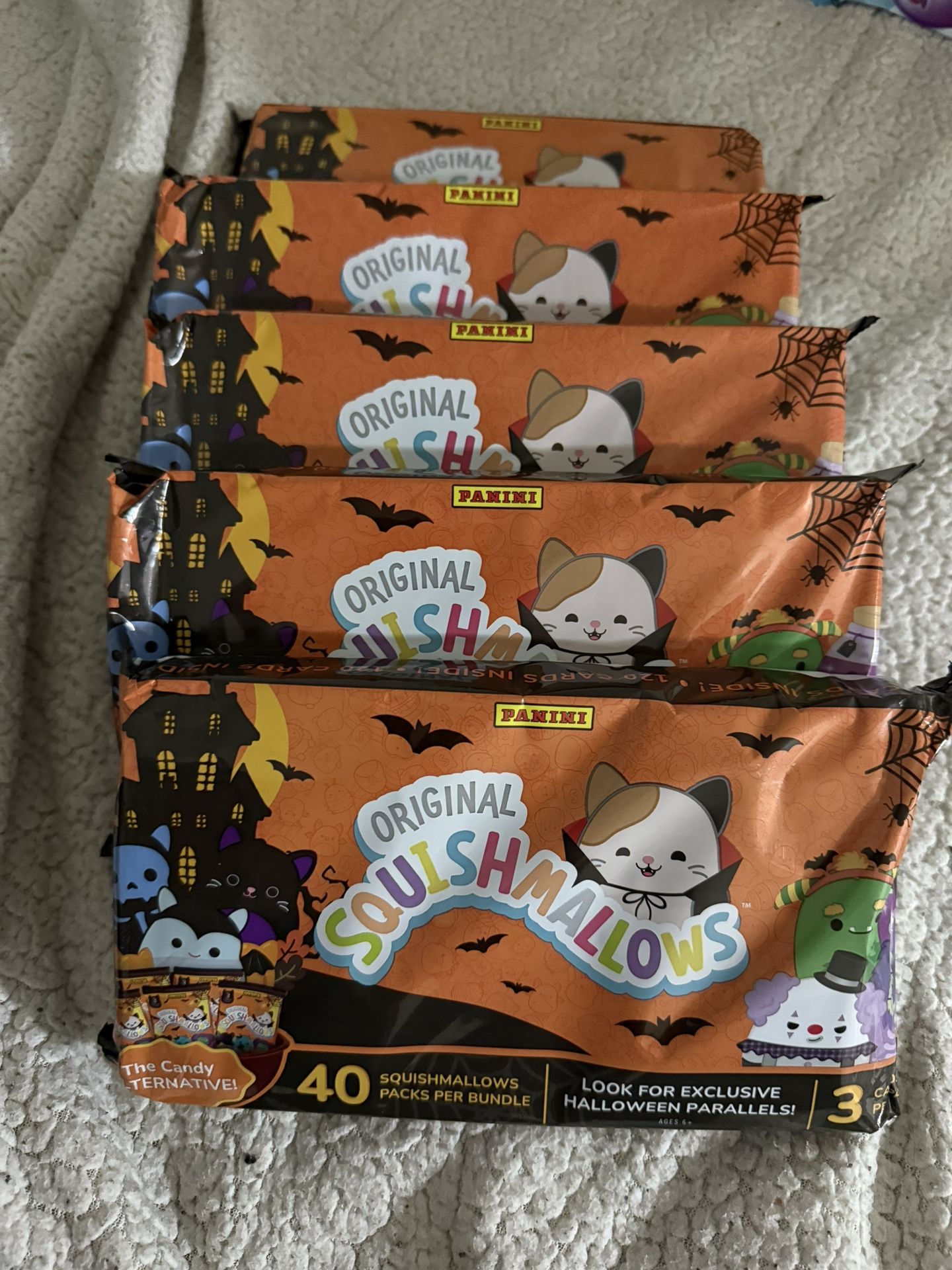 2025 Panini Squishmallows Halloween Trading Cards (5) Qty 40 Pack Bundles FACTORY SEALED!!