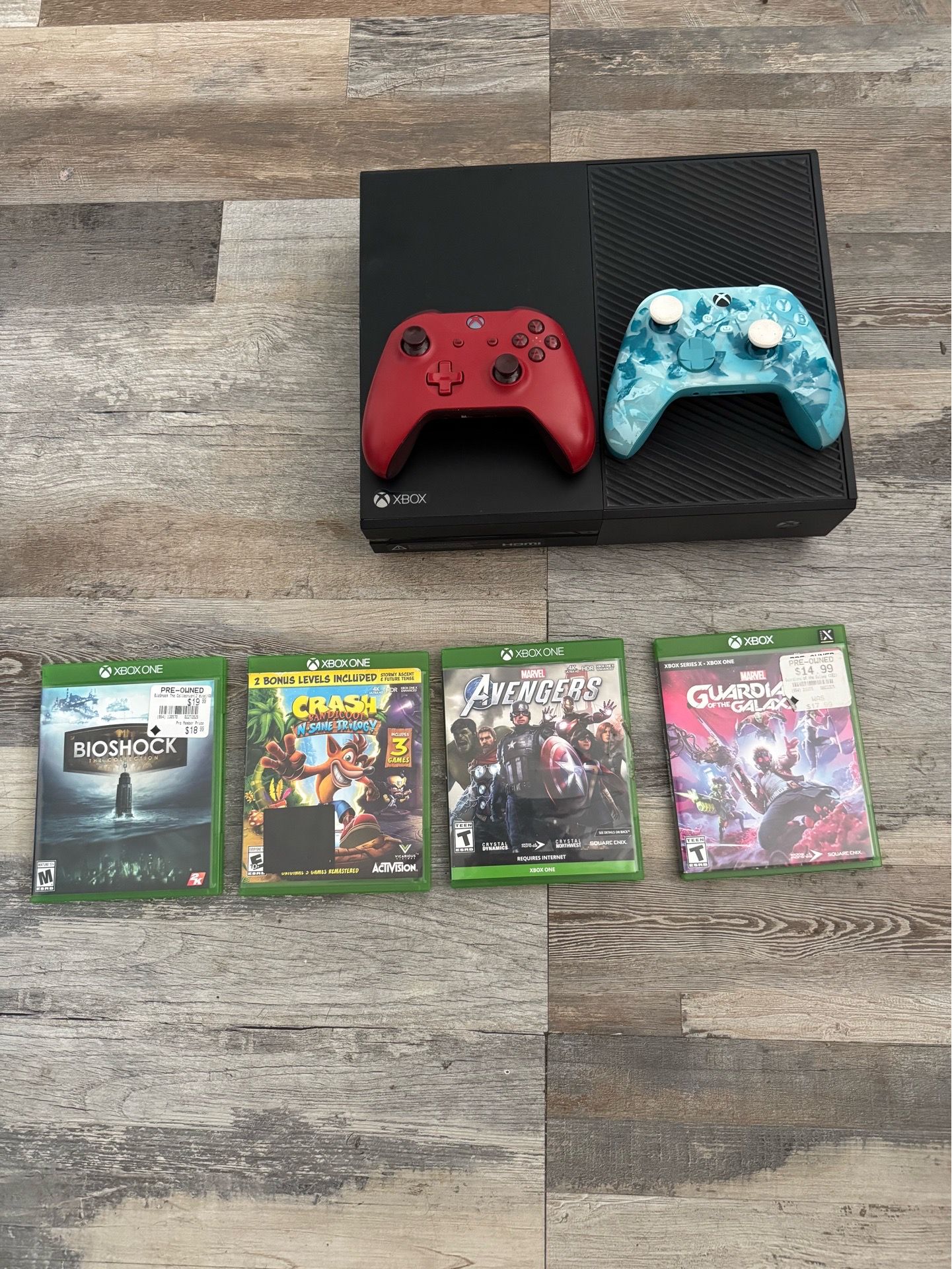 Xbox One with Two controllers and a couple games