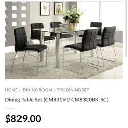 Black Counter Height Dining Table Set