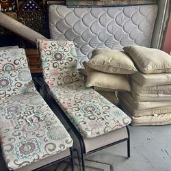 Free Lounge Chairs, Queen Mattress & Cushions 