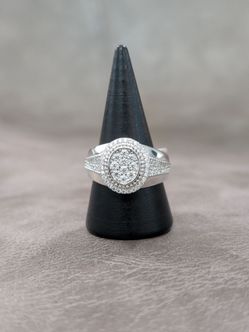 Solid Silver Moissanite Ring