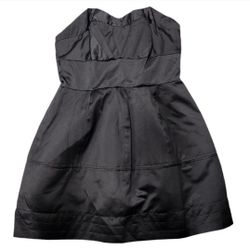 Zac Posen for Target Size 9 Black Satin Strapless Sweetheart Mini Dress