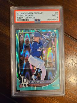 Hyeseong Kim Bowman Chrome - Aqua Raywave PSA 9 113/199