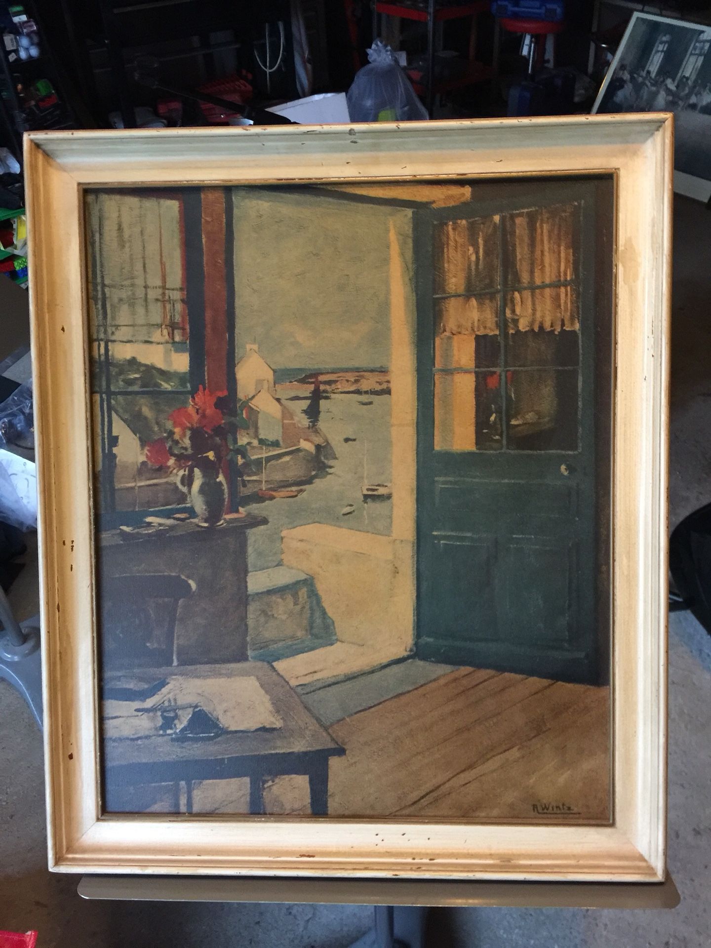 Blue Door by Raymond Wintz an Oil Based Photocopy Painting 23 out 489