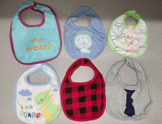 Six Baby Bibs