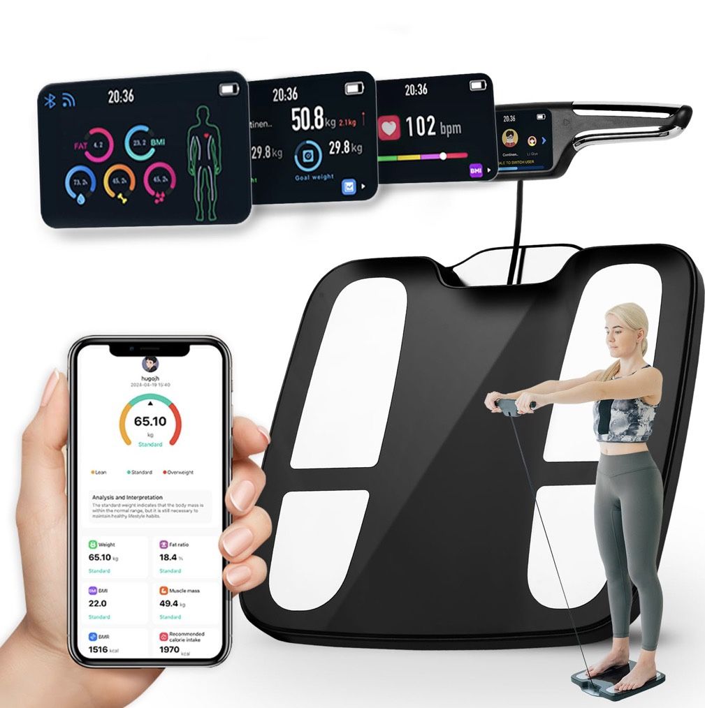 Smart Scale for Body Weight and Fat Percentage, 8-Electrode High Precision Digital Bathroom Scale