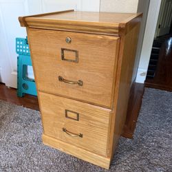 2 Drawer Wood Filing Cabinet 