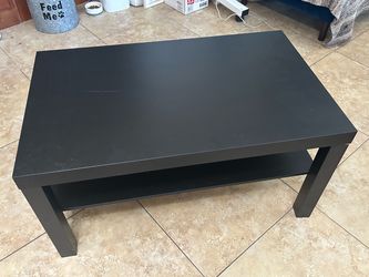 Black Coffee Table with Bottom Shelf