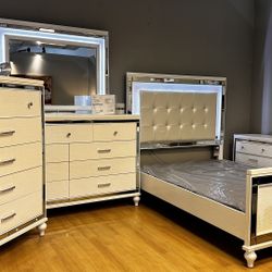 $39 Down or $2969 gets this NC Valentino Bedroom Set!  No credit needed! Same as cash.  Fast delivery & set up services 