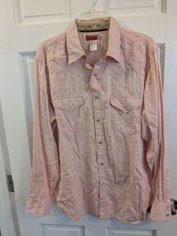 Guess Men's Pink Western Snap Button Shirt