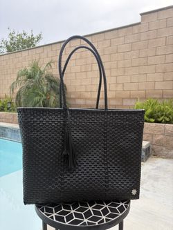 Mexico Woven Black Tote Bag
