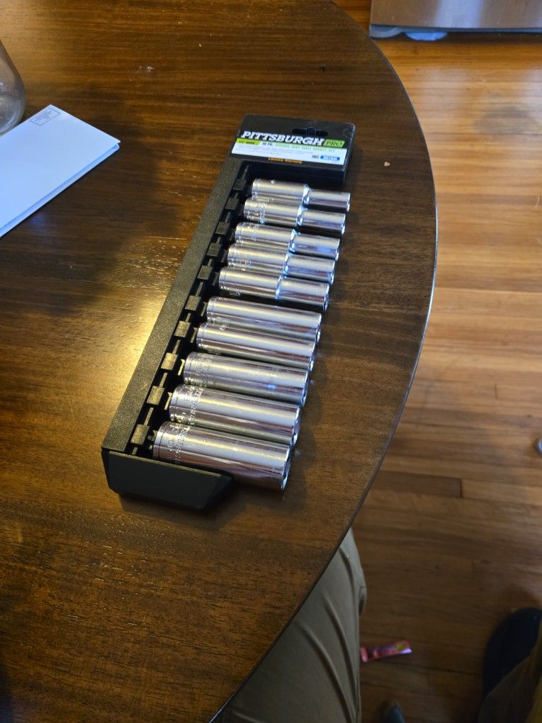 Pittsburgh Pro 1/2" Drive 10-Piece Metric Chrome Deep Wall Socket Set